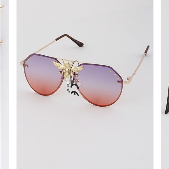 sunglasses with gold bee